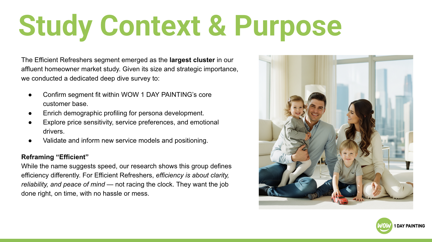 Efficient Refresher customer persona research — study context and purpose
